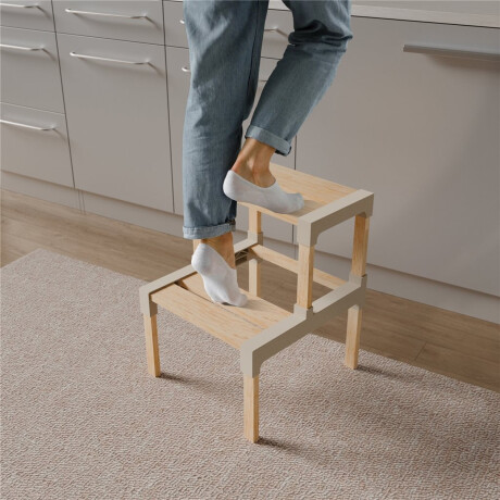 Escalera 2 niveles 38 x 39 x 48 cm madera MADERA