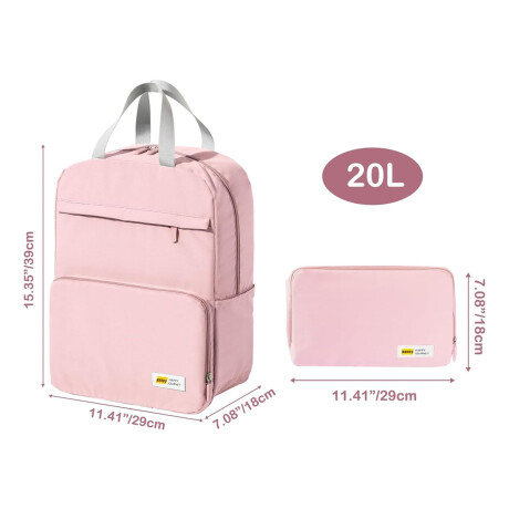 Mochila Plegable Unisex Liviana Impermeable p/Viaje y Paseo Rosa