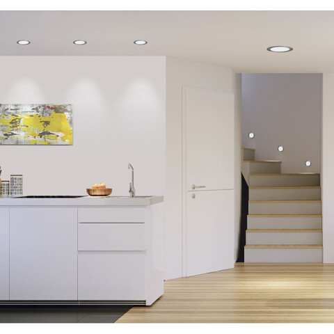 Luminaria de embutir LED marco níquel neutra Ø22,5 EG1135