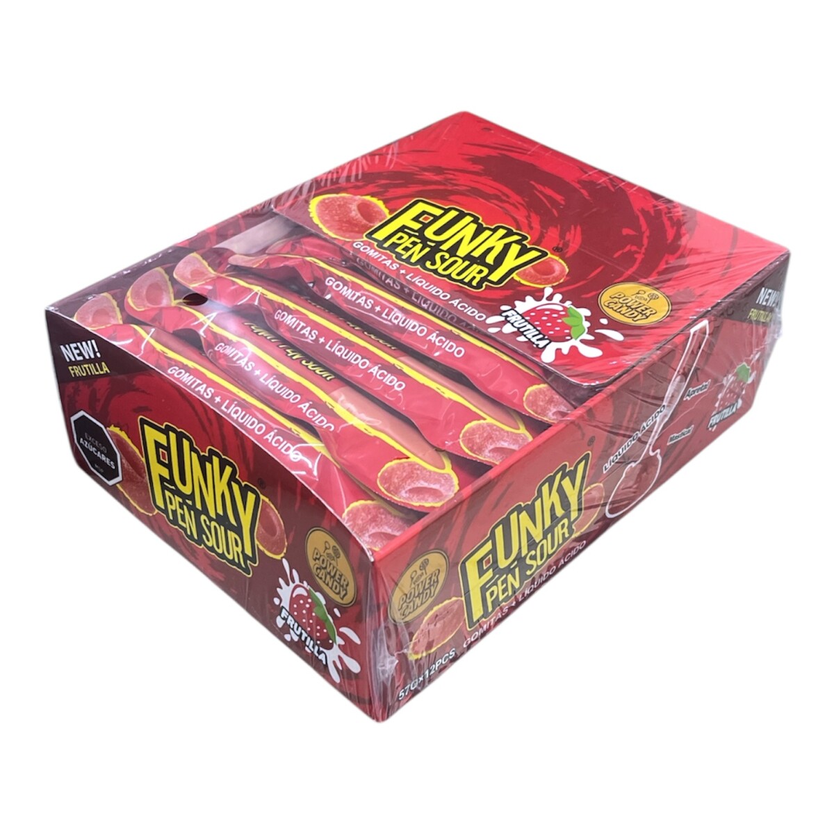 Gomita Funky Pen con Salsa x 12 - Sabor Frutilla 