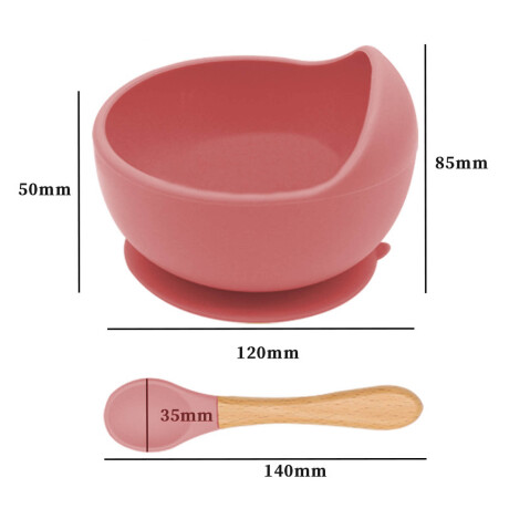 Set X10p Plato Comer Bebe Silicona+ Cubierto Vaso Rosa