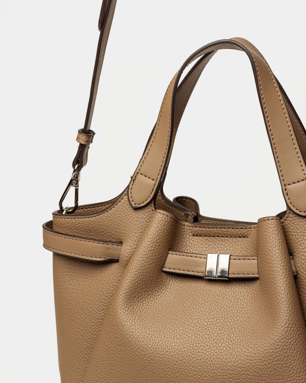 Cartera de mano Marble en efecto cuero graneado Taupe