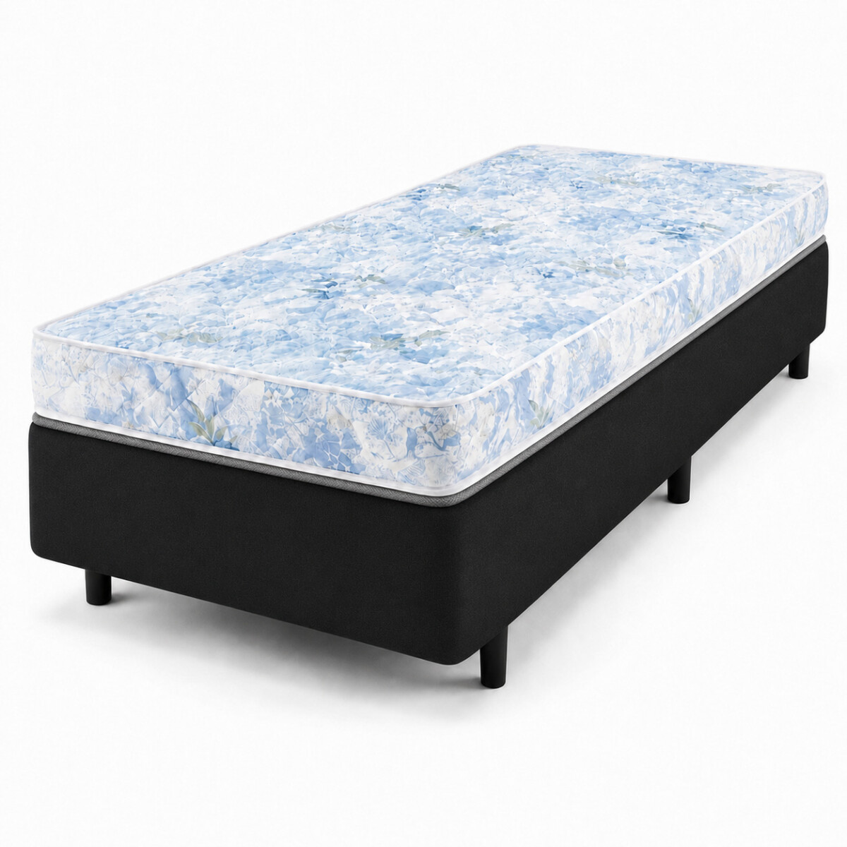 Sommier AUSTRAL - 1 Plaza - Espuma - Reversible - Suave - Base Box Madera - 80x188x53 cm 