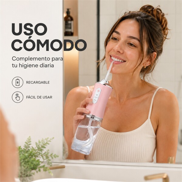 Irrigador Limpiador Oral Bucal Dental Brackets Profesional Rosa