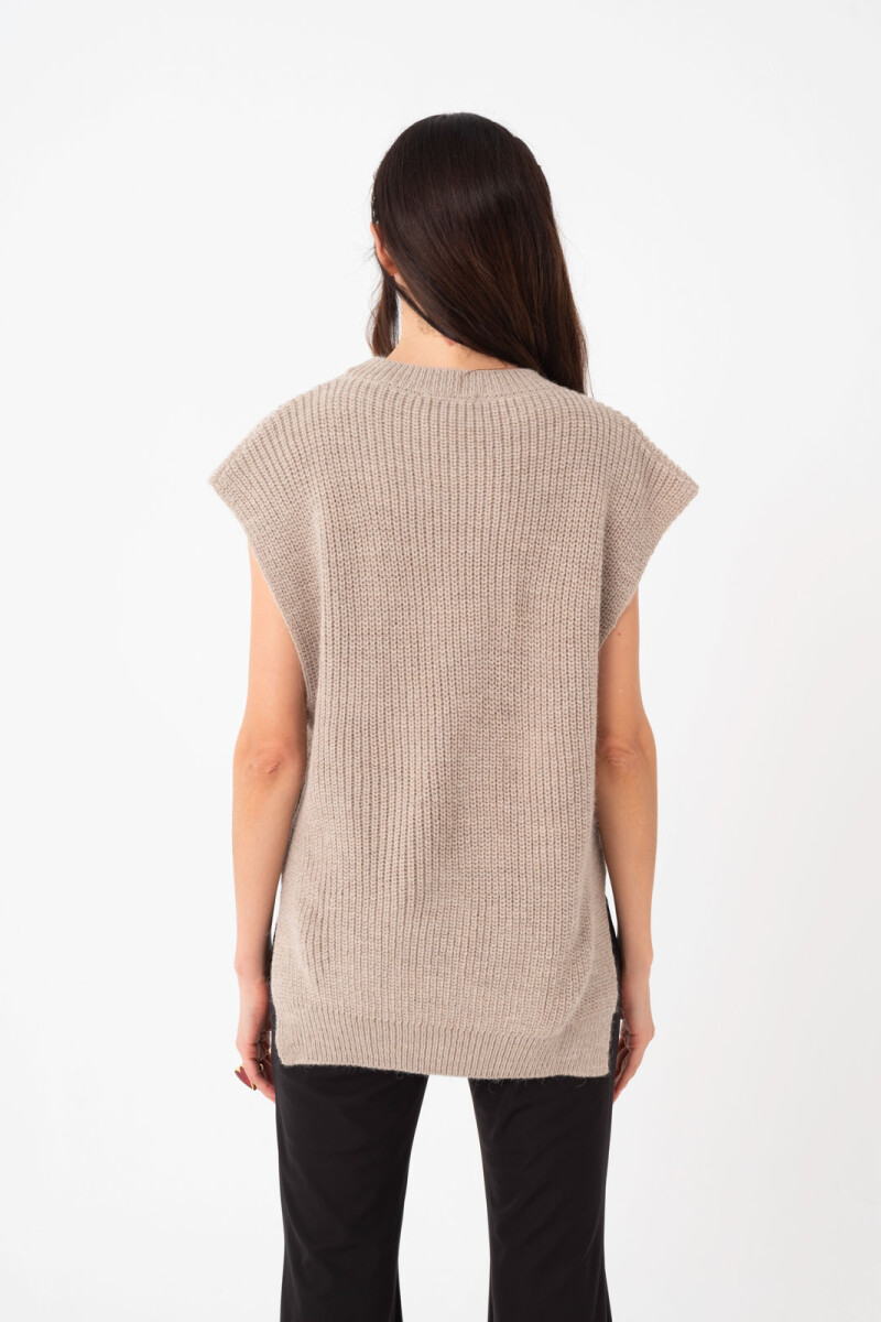 CHALECO TEJIDO Beige