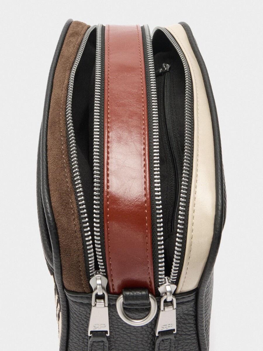 Bolso Bandolera Detalles De Piel marron