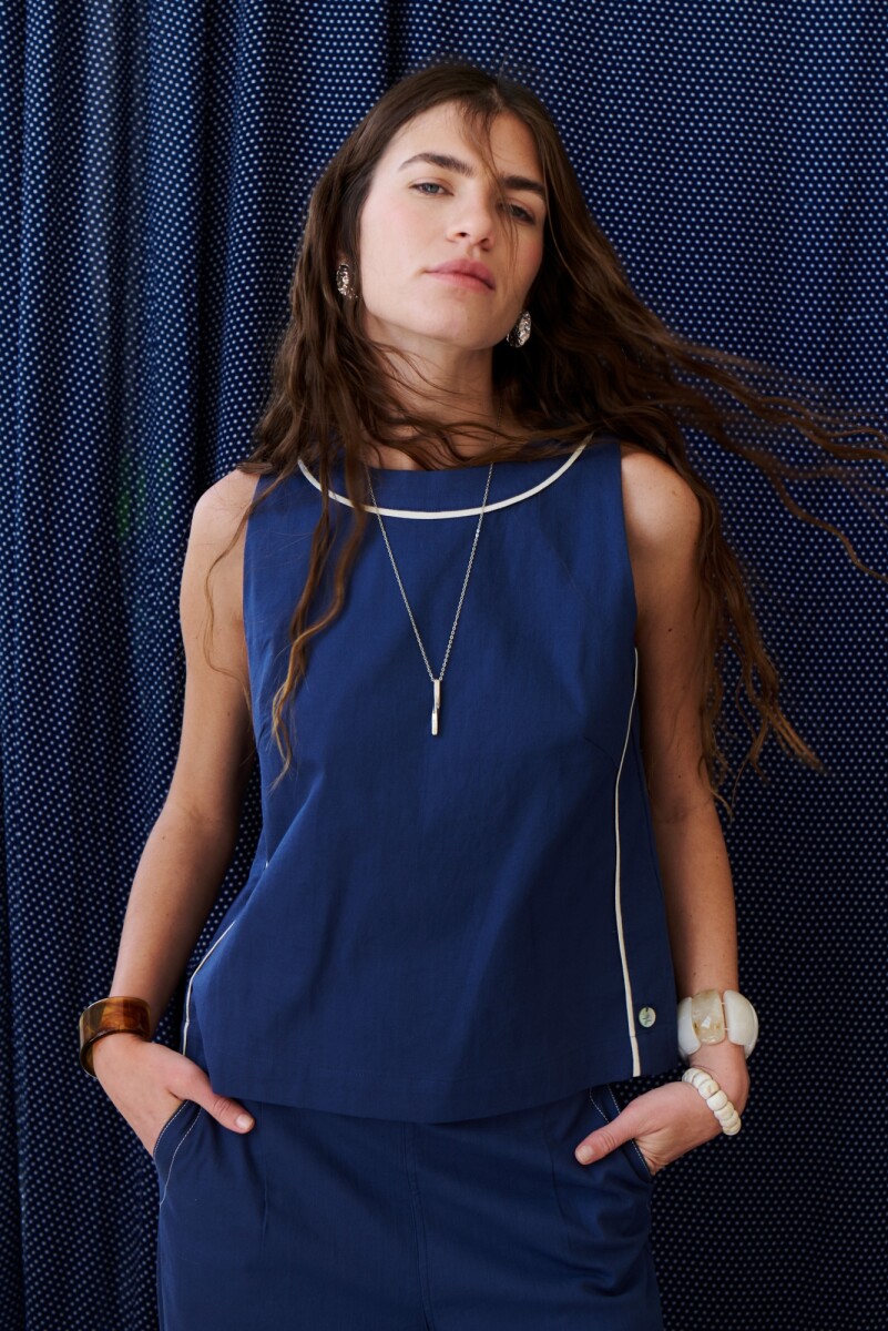 TOP LINO STRECH VIVI - AZUL 