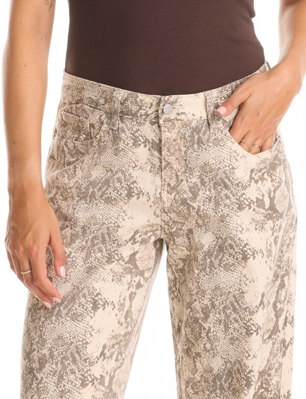 Jean Wide Leg Snake MULTI/BEIGE