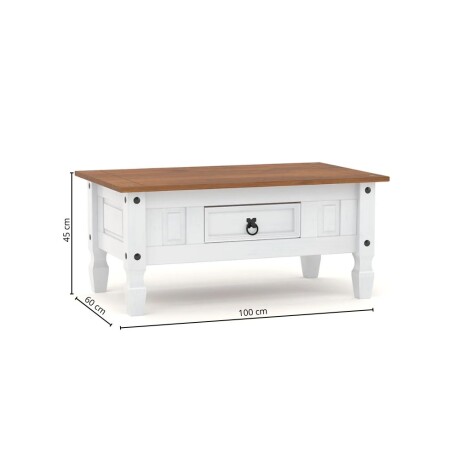 Mesa de living Linea Naturale Blanco/Roble