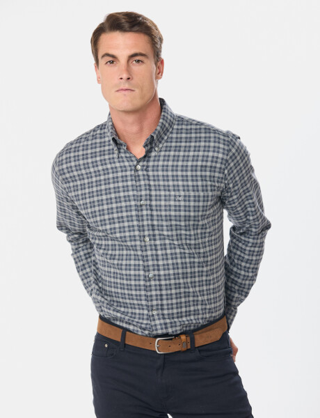 CAMISA SPORTS A CUADROS Gris