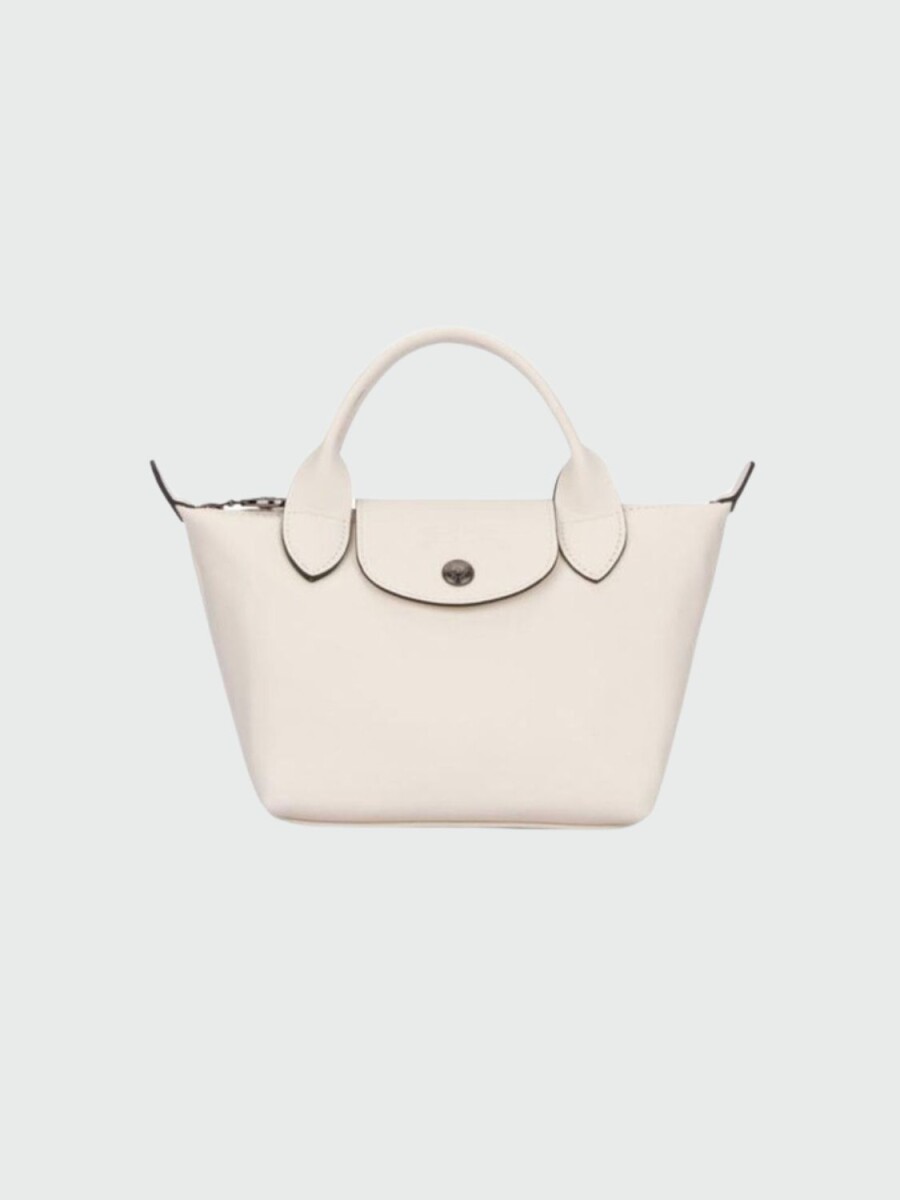 Longchamp -Cartera mini de cuero, Le pliage Xtra - Marfil 