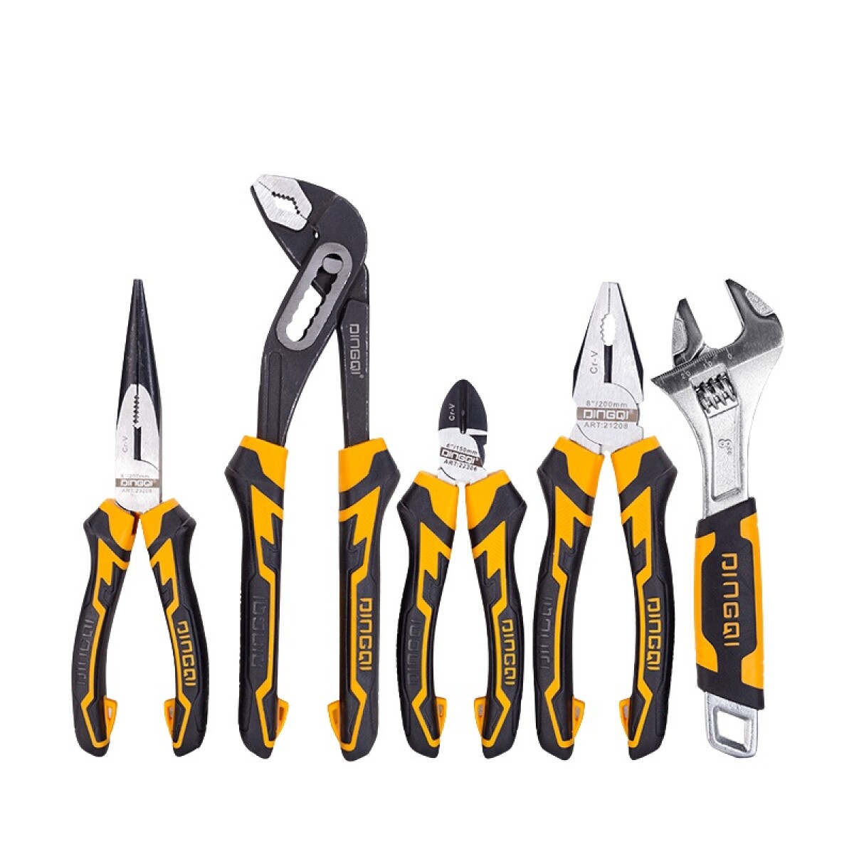 DINGQI JUEGO ALICATES & LLAVES INDUSTRIAL 5 PIEZAS 