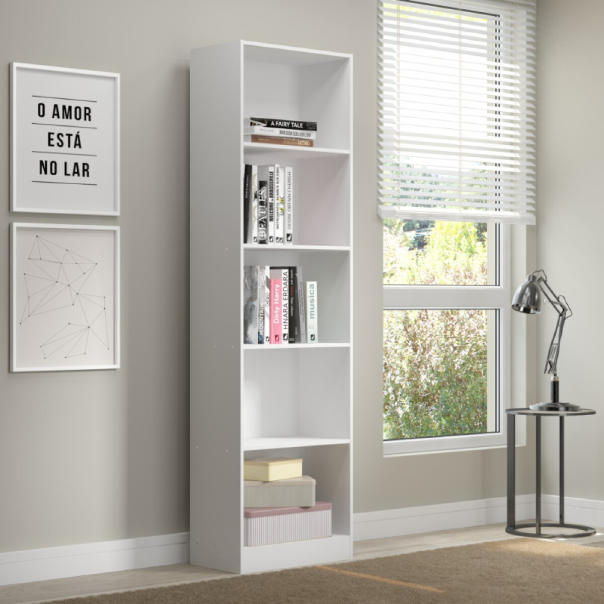 ¡PREVENTA! - ESTANTERÍA BIBLIOTECA MULTIUSOS con 4 Estantes 47,9 x 170 x 27,5 cm - Blanco 