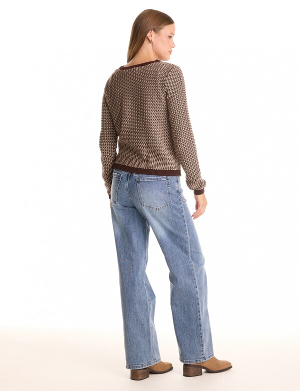 Cardigan Tweed MARRON/MULTI