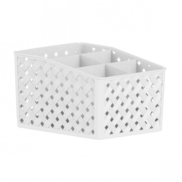 ORGANIZADOR CON 5 DIVISIONES RATTAN BLANCO BLANCO