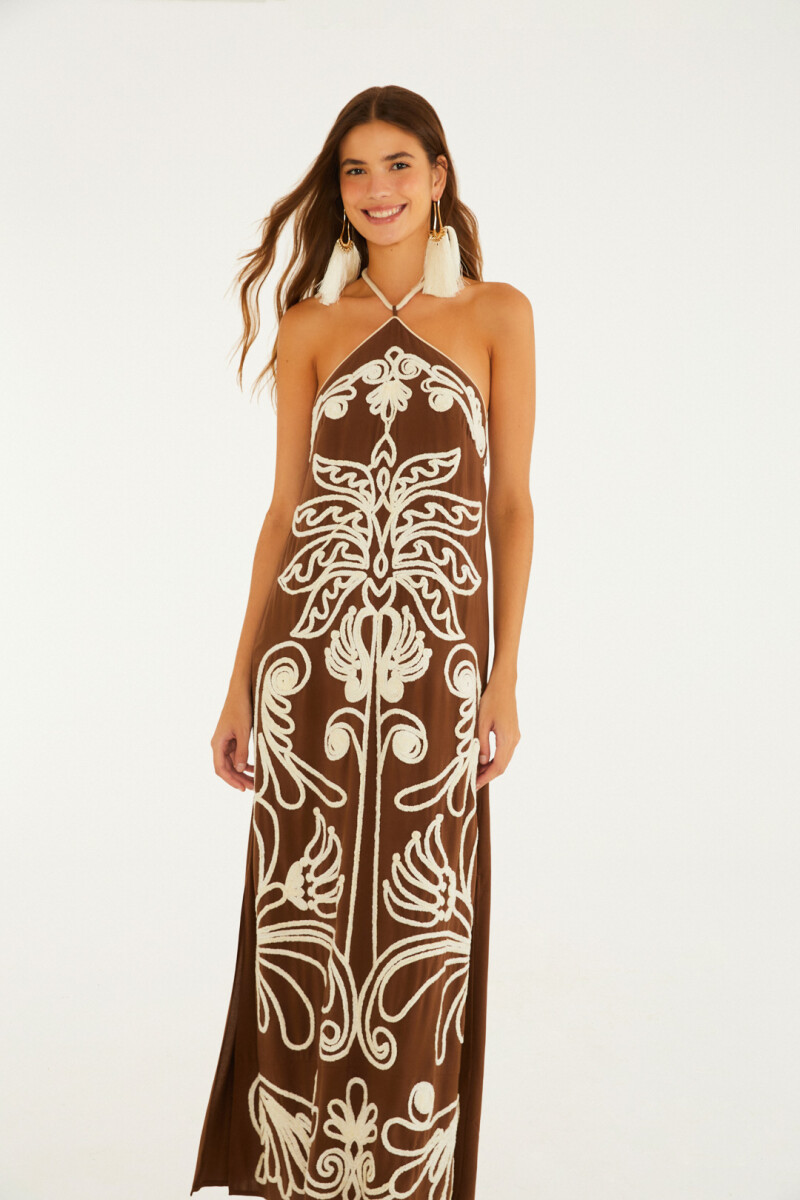 VESTIDO LARGO Marron