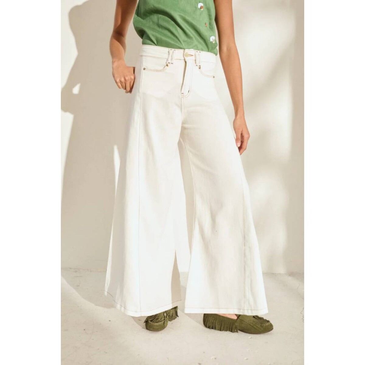 Pantalon Wide Xl Linen Ss26 - Manteca 