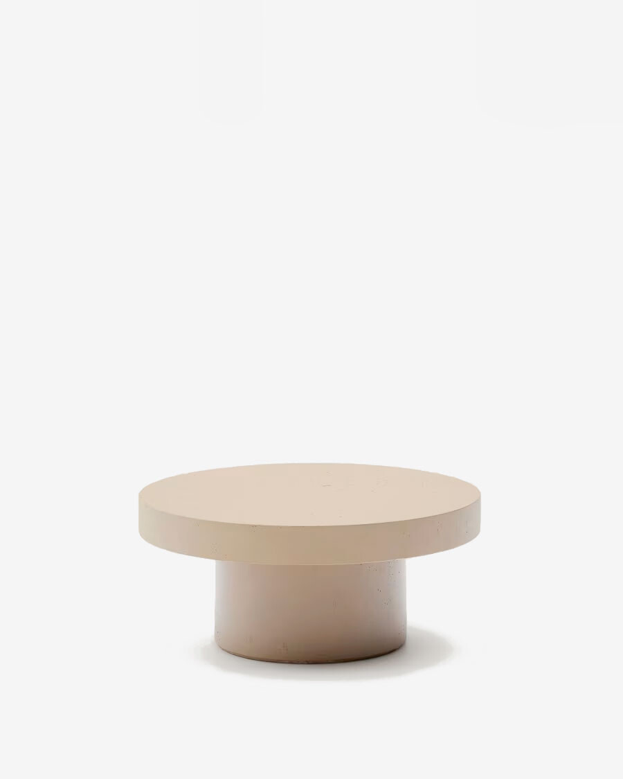 Mesa de centro Aiguablava de cemento verde Ø 66 cm beige Ø 66 cm