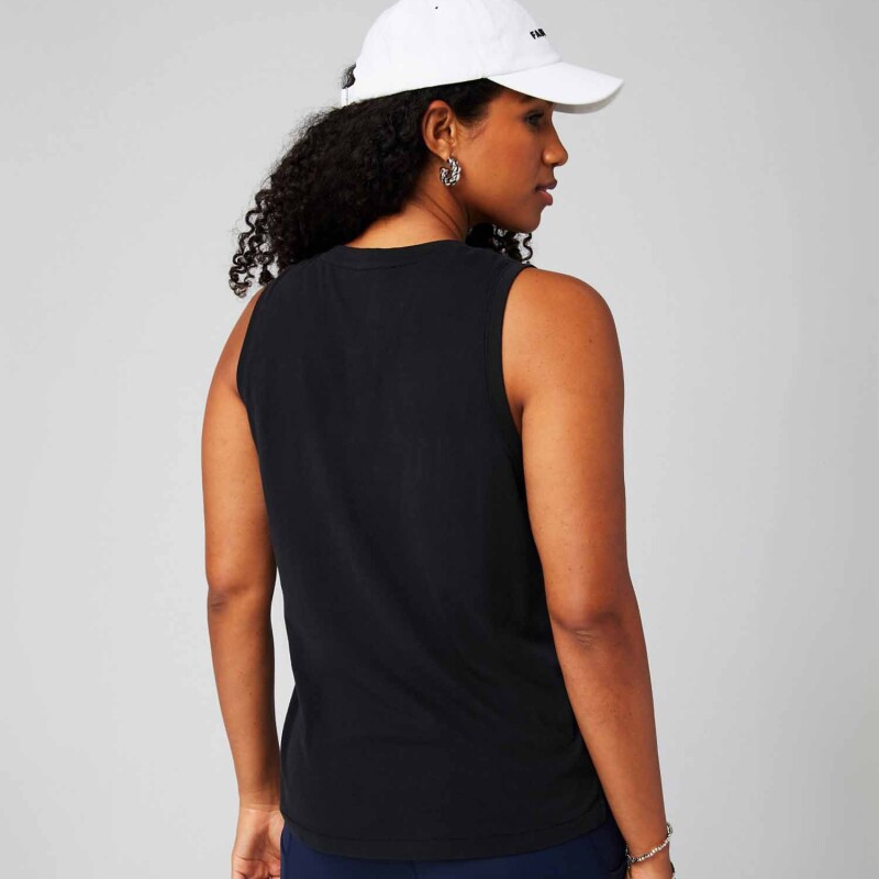 Polo Training 100% Cotton Tank Mujer Black