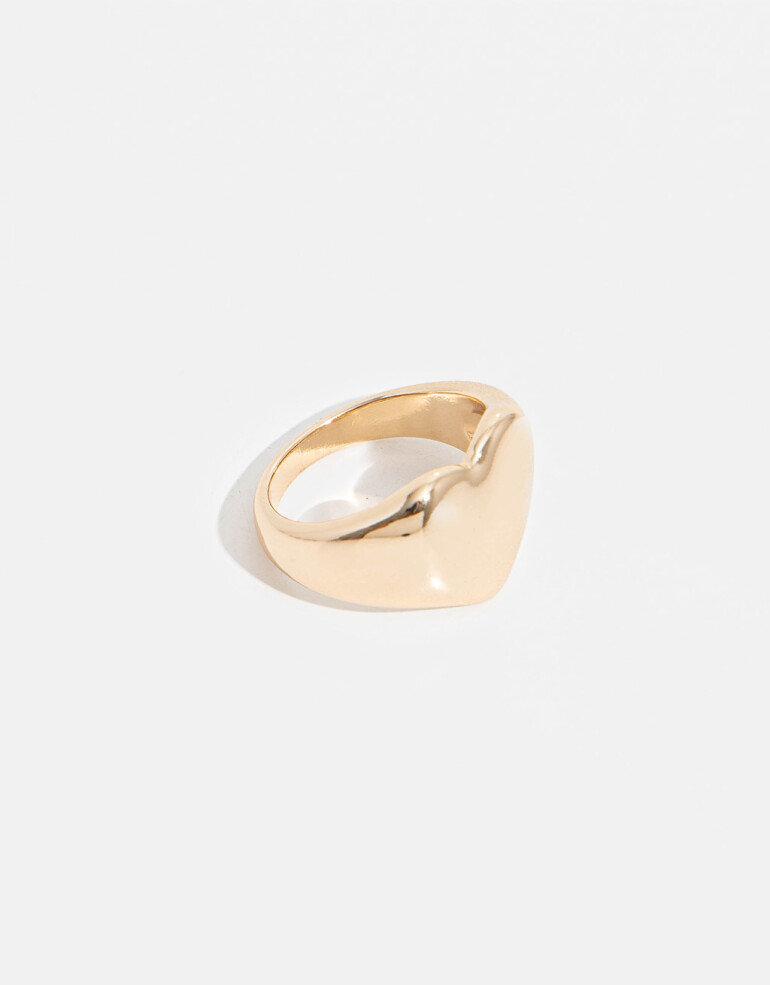 Anillos Medianos y Grandes Metal Anillo De Corazón - Dorado