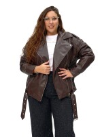 campera cuerina Chocolate
