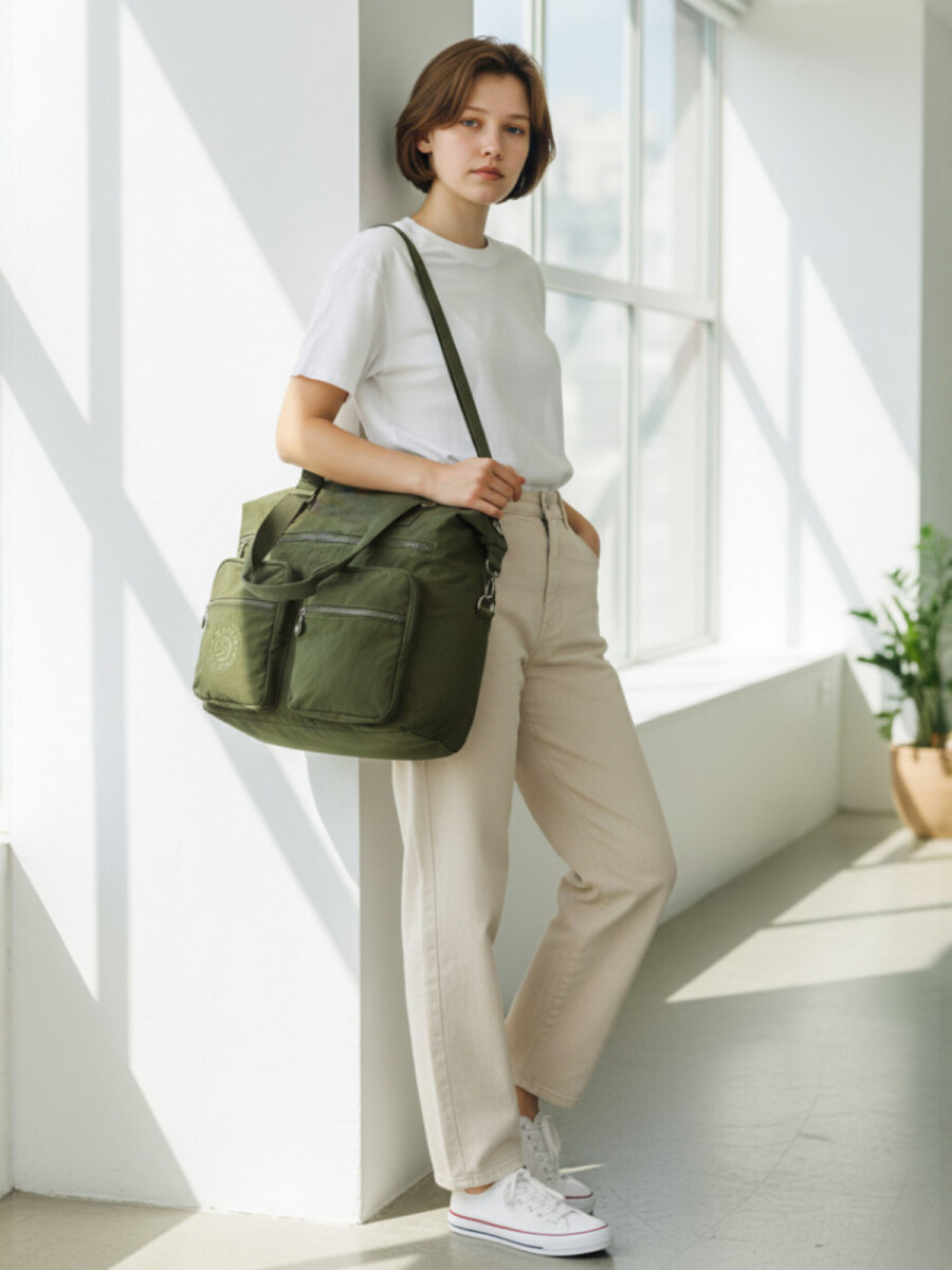 Bolso grande con bolsillos - Verde 