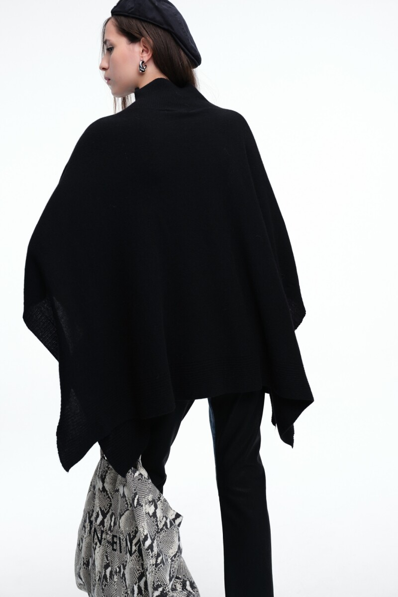 PONCHO TEJIDO Negro
