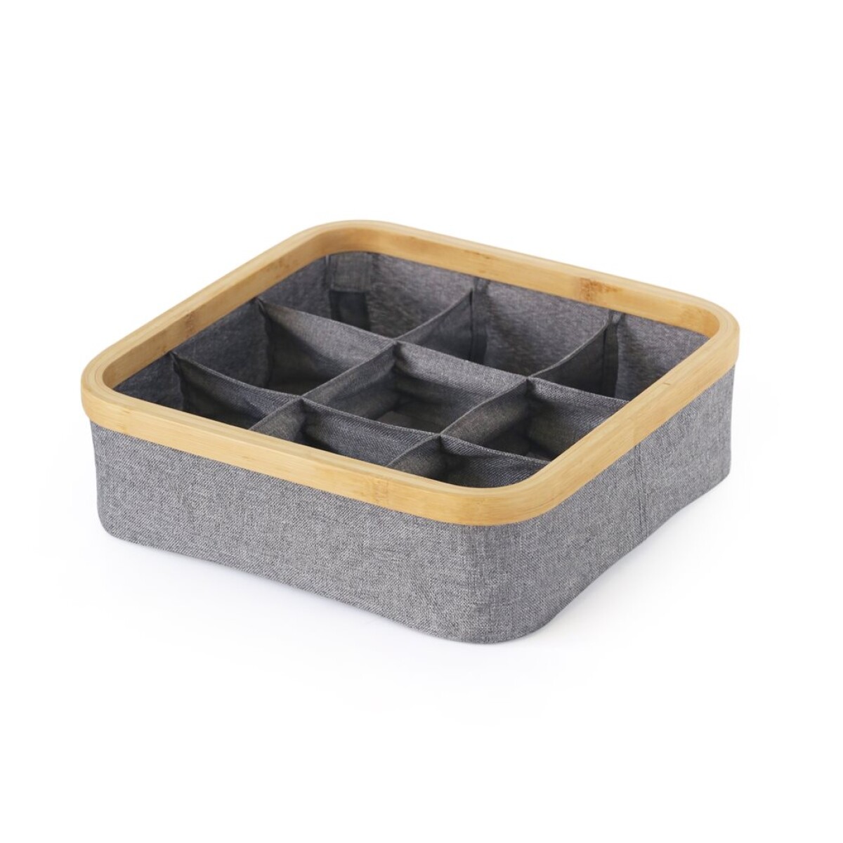 ORGANIZADOR PLEGABLE 9 COMP 30X30X9CM EX TELA GRIS 
