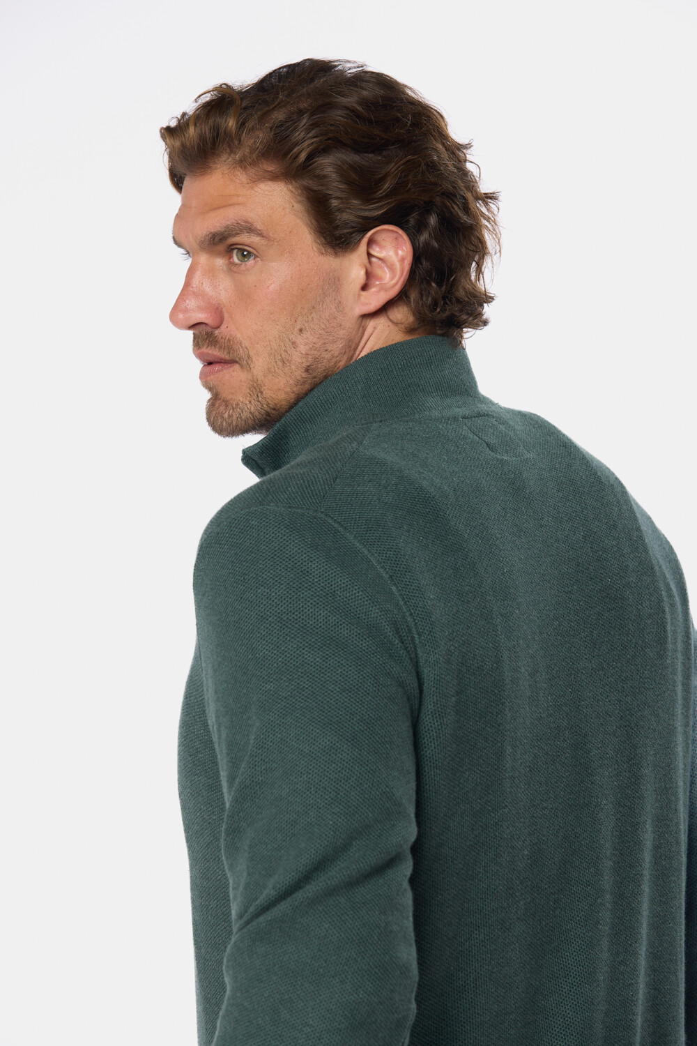 BUZO TEXTURADO MEDIO CIERRE Verde