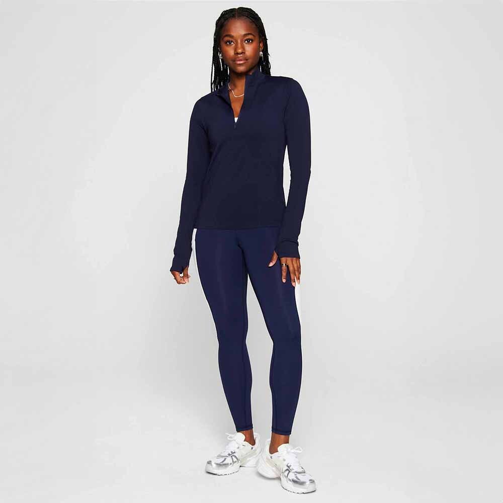 Polo Manga Larga Feather Tech+ Half-Zip Top Mujer Deep Navy