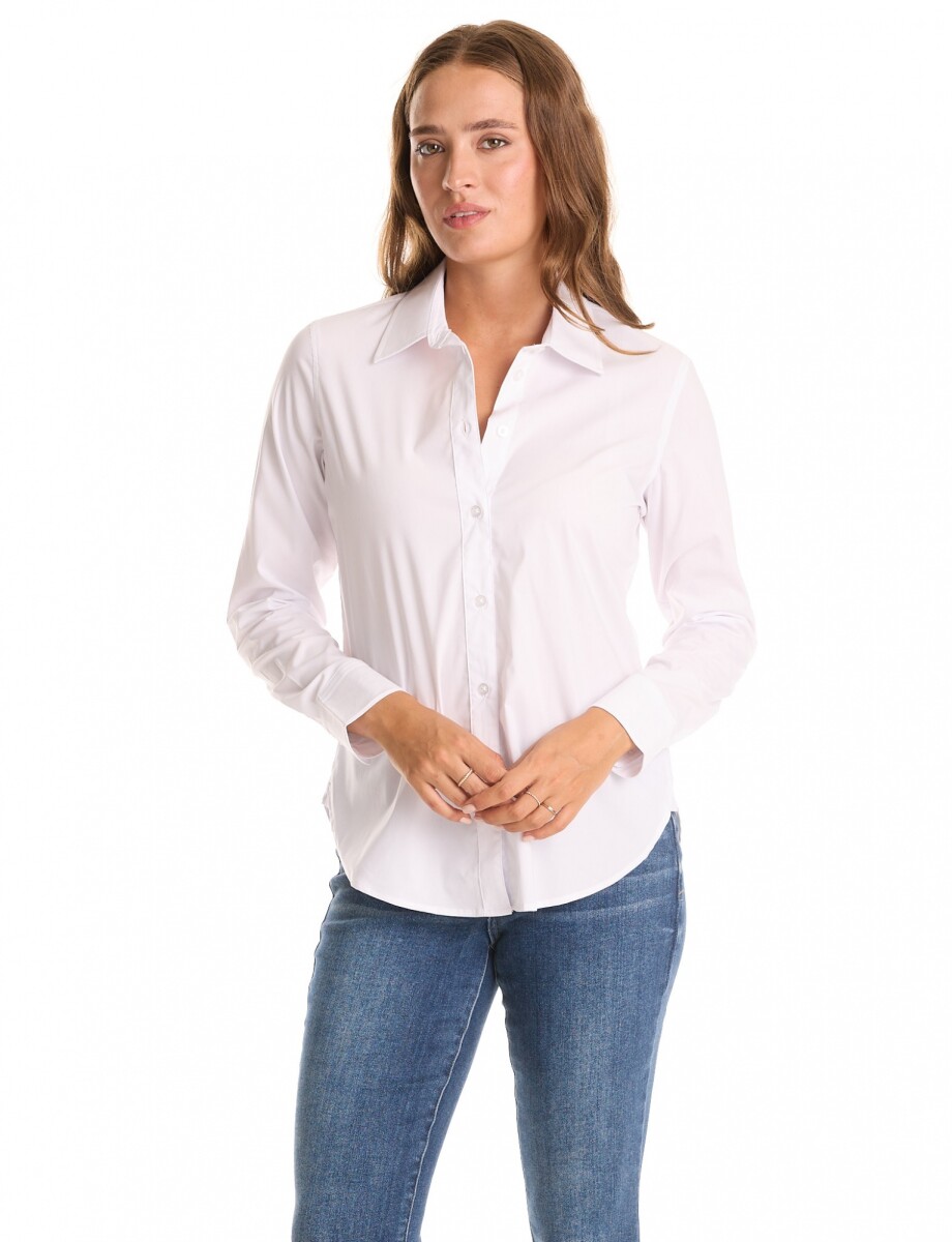 Camisa Clasica Algodon - Blanco 