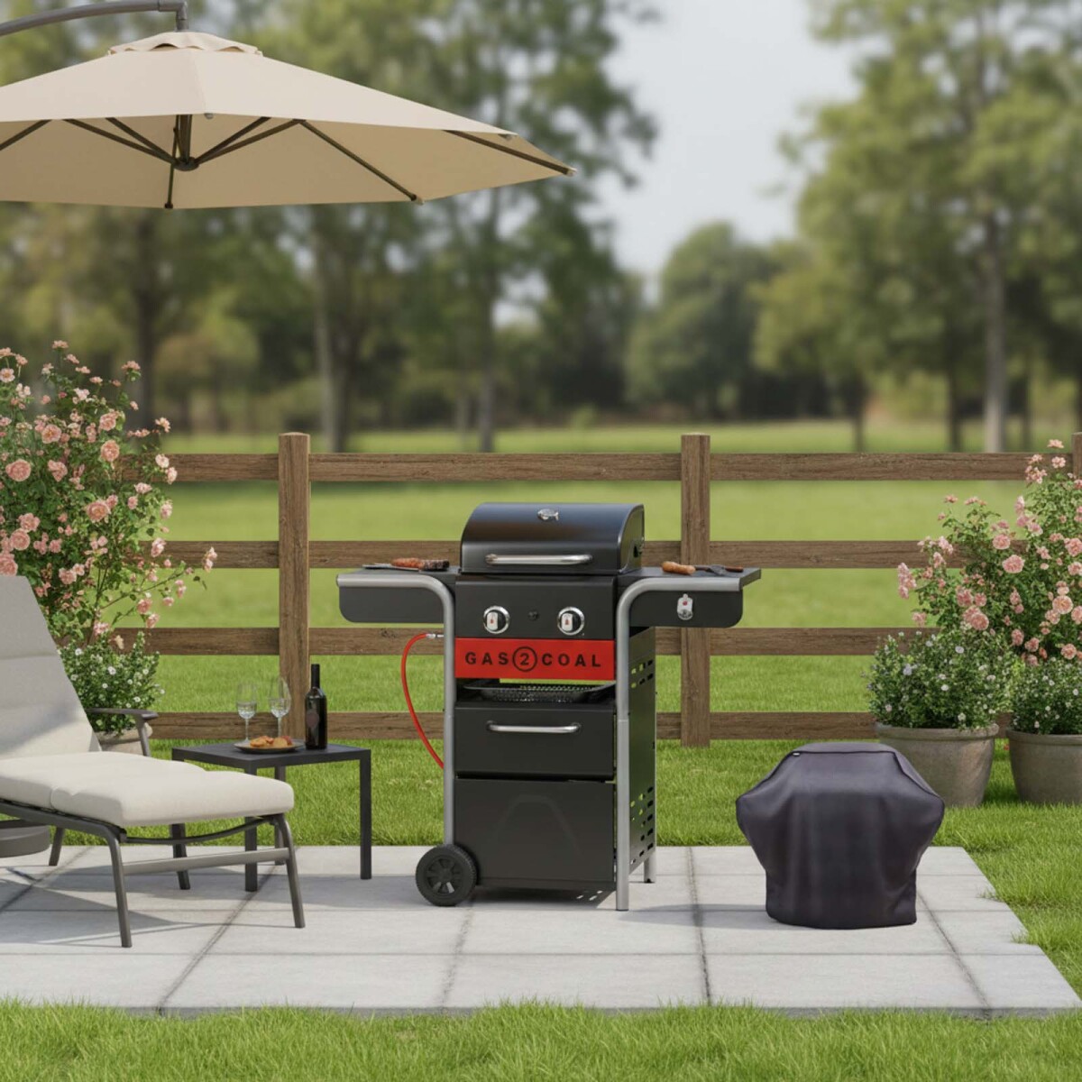 BARBACOA HIBRIDA - ACERO-INOXIDABLE + FUNDA REGALO 