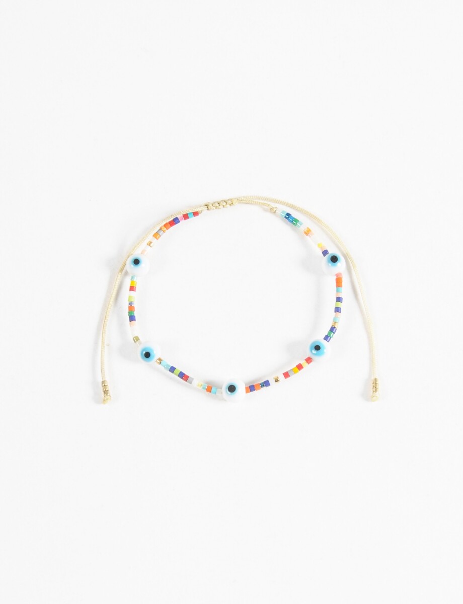 Pulsera ojitos ajustable - multicolor 
