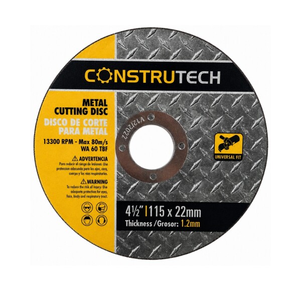 DISCO CORTE METAL 4,5" SUPERFINO CONSTRUTECH Disco Corte Metal 4,5" Superfino Construtech
