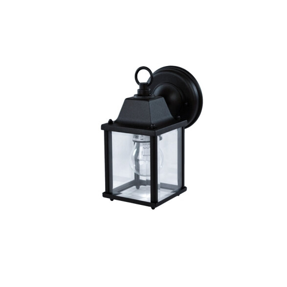 Farol colonial p/adosar,4 caras sur,aluminio negro WA0010