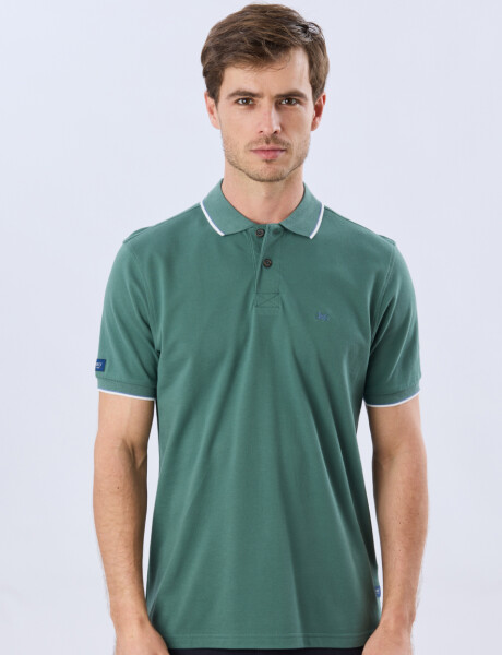 REMERA POLO LISA PIQUÉ Verde Oscuro