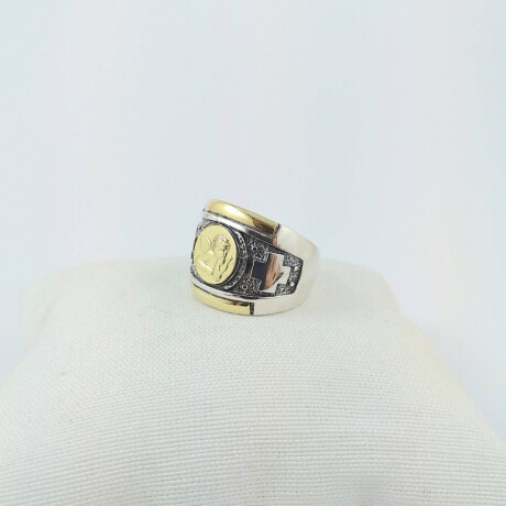 Anillo de plata 925 del Angel de la Guarda en double de oro 18 ktes San Rafael