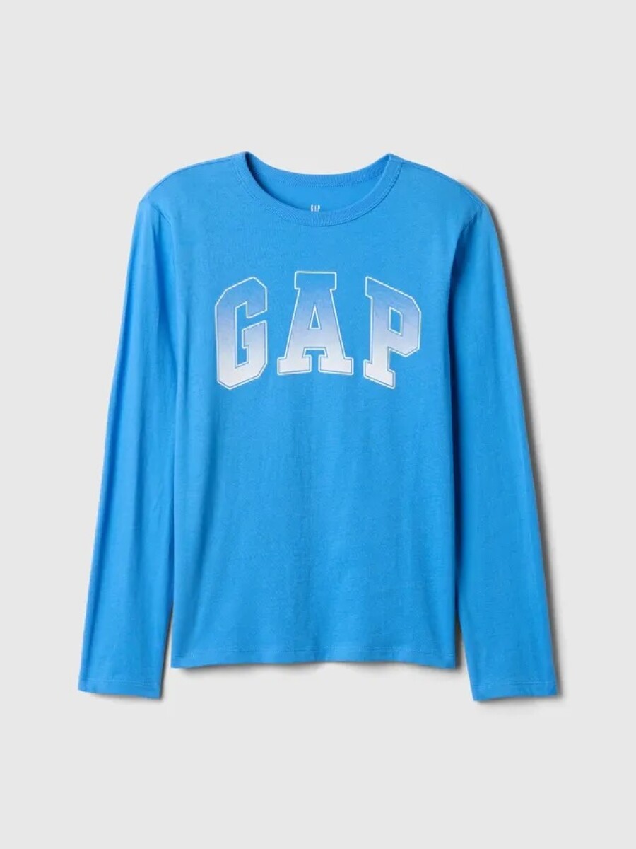 Remera Logo Gap Manga Larga Niño - Supersonic Blue 184143 