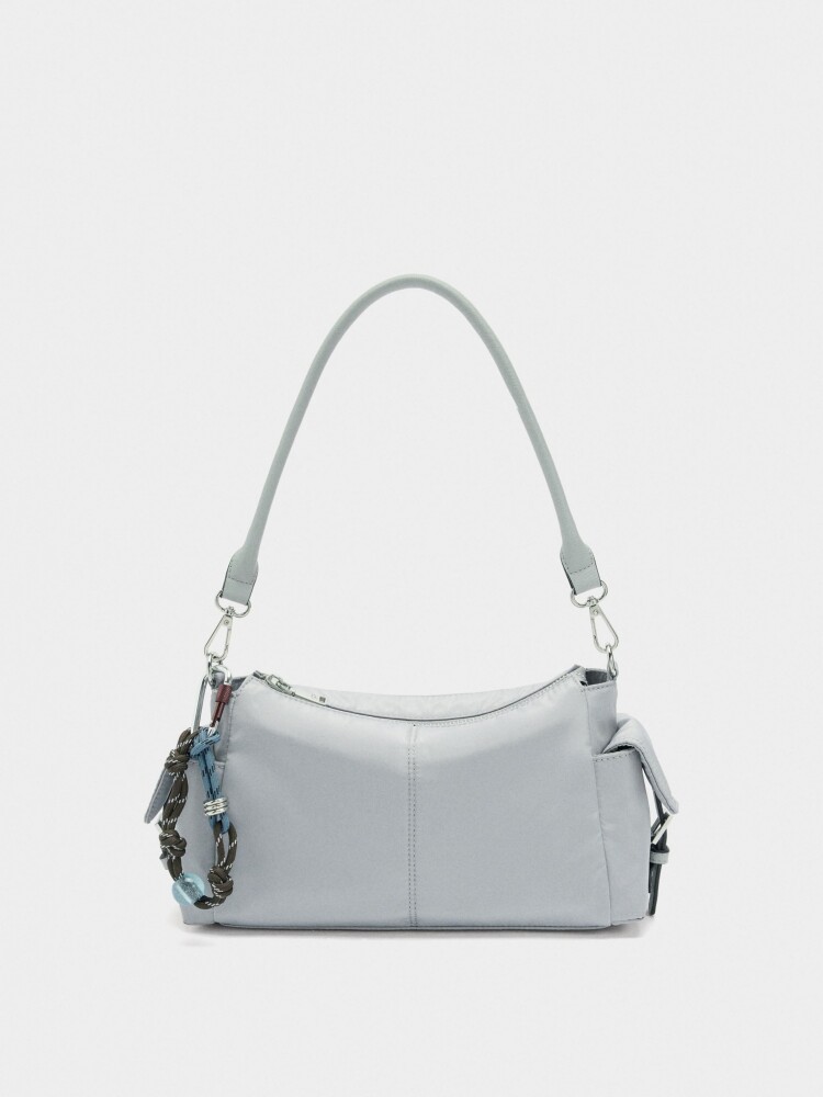 Bolso Bandolera De Nylon Con Colgante crudo
