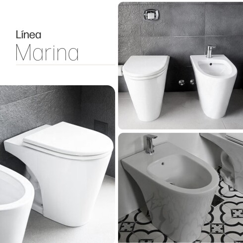 INODORO BIDET TAPA MARINA BLANCO BRILLANTE BAÑO 000