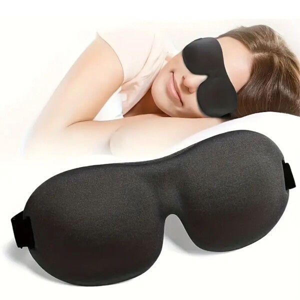Antifaz Para Dormir y Viajes con Almohadillas 3D de Color Negro Antifaz Para Dormir y Viajes con Almohadillas 3D de Color Negro