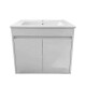 MUEBLE BLANCO DE MADERA LAQUEADO 2 PUERTAS CON BACHA 81X46X18 000