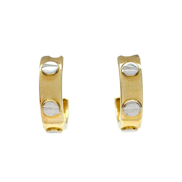 Caravanas aros de oro Cartier 3/4 - Oro bajo - Sin piedra - CA8014 sinpiedra