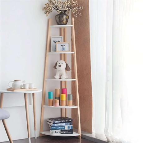 Estanteria Esquinero 37X37X150 Cm Bamboo Blanco