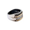 Anillo Banda-Plata y oro-Piedra Zirconia-AN5348 conpiedra