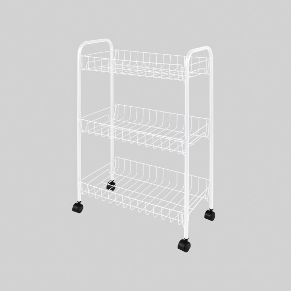 FRUTERA METALICA 3 ESTANTES BLANCA CON RUEDAS FRUTERA METALICA 3 ESTANTES BLANCA CON RUEDAS