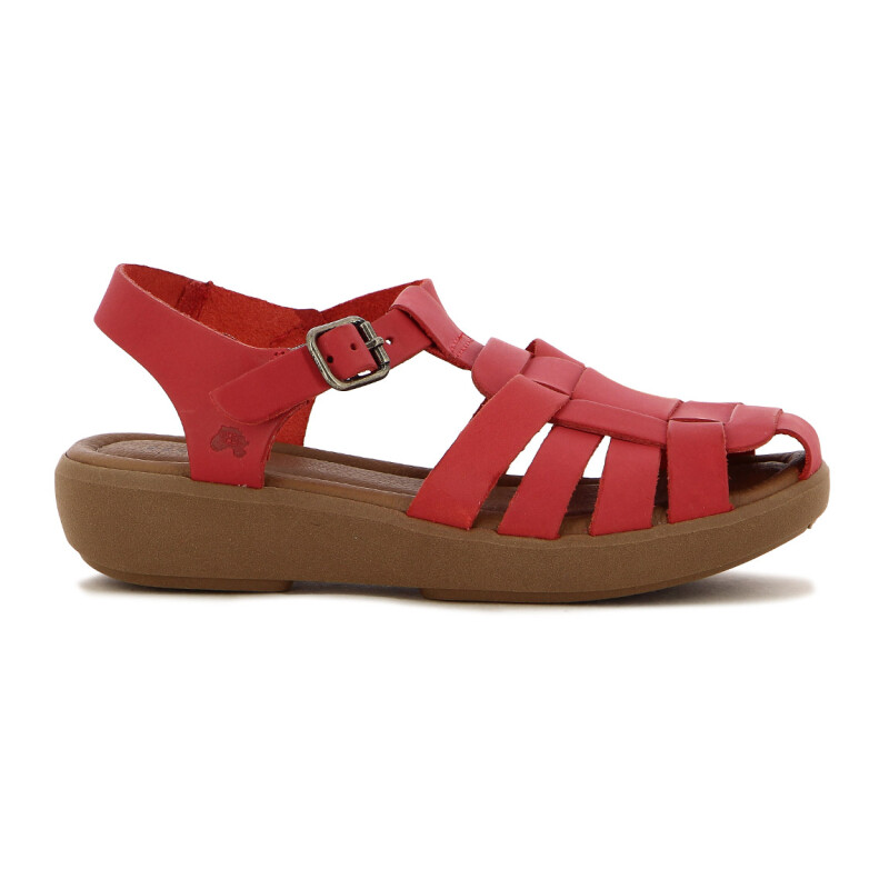 Sandalia Country Mujer Cuero Cereza