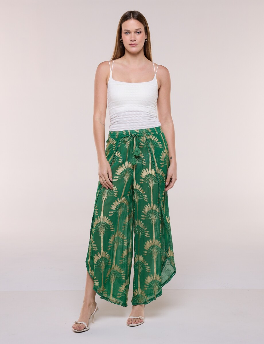 Pantalon Palazzo Gold - Verde 