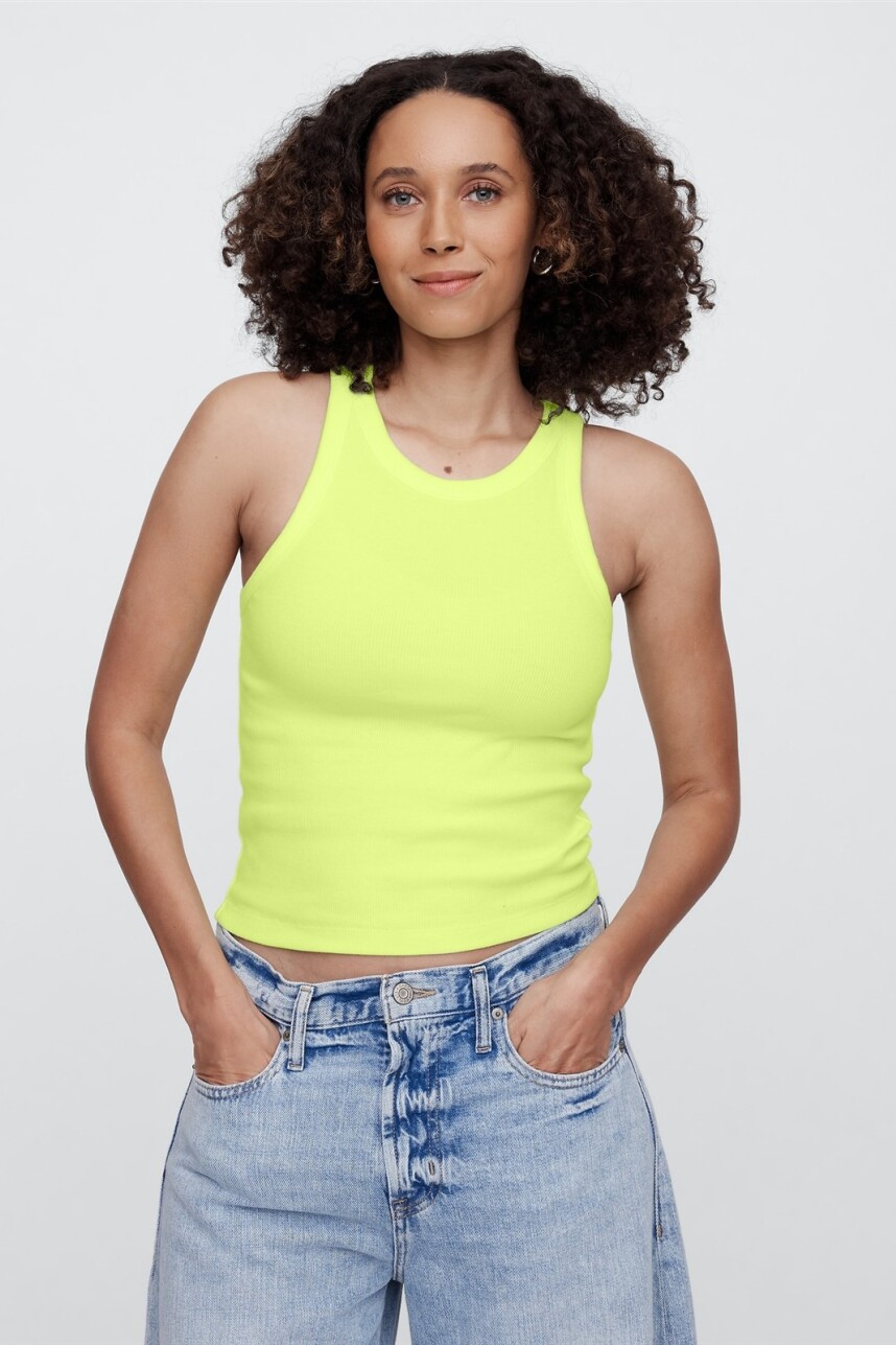 Musculosa Crop Mujer Radioactive Neon Cottn