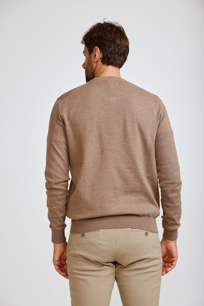 SWEATER CUELLO V TAUPE